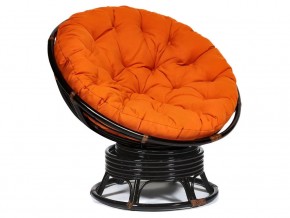 Кресло-качалка Papasan w 23/01 B с подушкой Antique brown, ткань Оранжевый в Нязепетровске - nyazepetrovsk.mebel74.com | фото