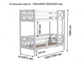 Кровать 2-х ярусная Аист-2 Классика белый 1600х800 мм в Нязепетровске - nyazepetrovsk.mebel74.com | фото 2