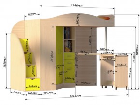 Кровать чердак Юниор 4 Бодега-винтерберг в Нязепетровске - nyazepetrovsk.mebel74.com | фото 3