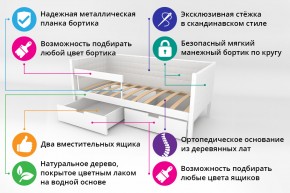 Кровать-тахта Svogen мягкая с ящиками и бортиком с фото белый/динозаврики в Нязепетровске - nyazepetrovsk.mebel74.com | фото 2