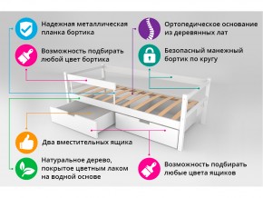 Кровать-тахта Svogen с ящиками и бортиком бежевый-белый в Нязепетровске - nyazepetrovsk.mebel74.com | фото 4