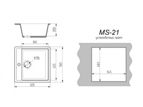 Кухонная мойка MS-21 в Нязепетровске - nyazepetrovsk.mebel74.com | фото 2