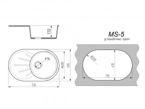 Кухонная мойка MS-5 в Нязепетровске - nyazepetrovsk.mebel74.com | фото 2