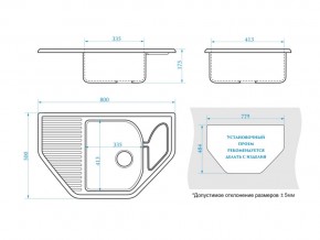 Мойка угловая Рики Z22Q1 белый лед в Нязепетровске - nyazepetrovsk.mebel74.com | фото 2