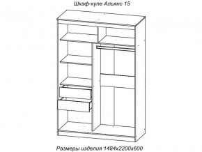 Шкаф-купе Альянс 15 комплект зеркал №2 в Нязепетровске - nyazepetrovsk.mebel74.com | фото 2