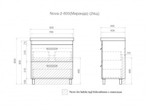 Тумба Nova 2-800 2 ящика Миранда в Нязепетровске - nyazepetrovsk.mebel74.com | фото 6